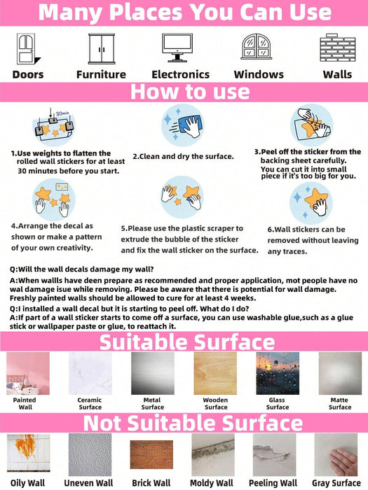 1 hoja de pegatinas de pared de elefantes lindos, pegatinas de pared - Quierox - Tienda Online