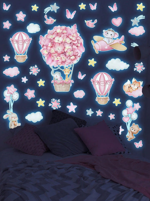 1 hoja de pegatinas de pared de elefantes lindos, pegatinas de pared - Quierox - Tienda Online