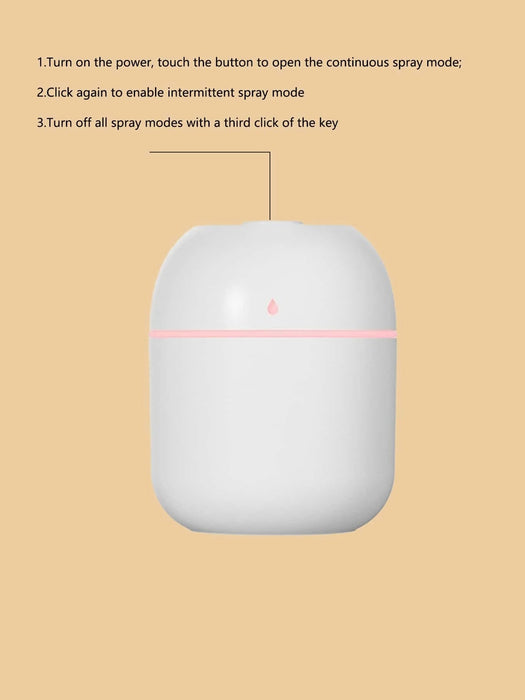 1 humidificador de escritorio mini de una sola boquilla de 220 ml de color blanco - Quierox - Tienda Online