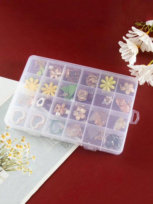 1 joyero elegante y transparente, caja de almacenamiento de plástico multifuncional - Quierox - Tienda Online