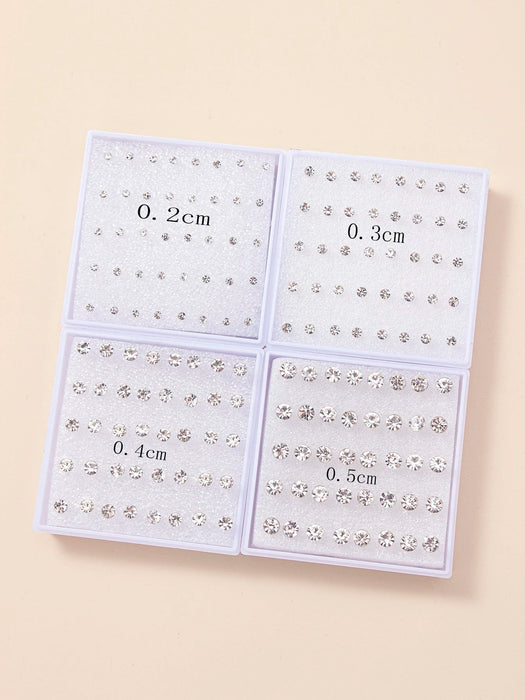 1 juego de 20 pares de pendientes de botón multicolor con pedrería para mujer, joyería - Quierox - Tienda Online