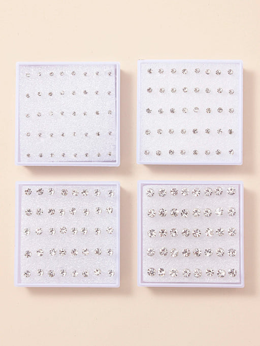 1 juego de 20 pares de pendientes de botón multicolor con pedrería para mujer, joyería - Quierox - Tienda Online