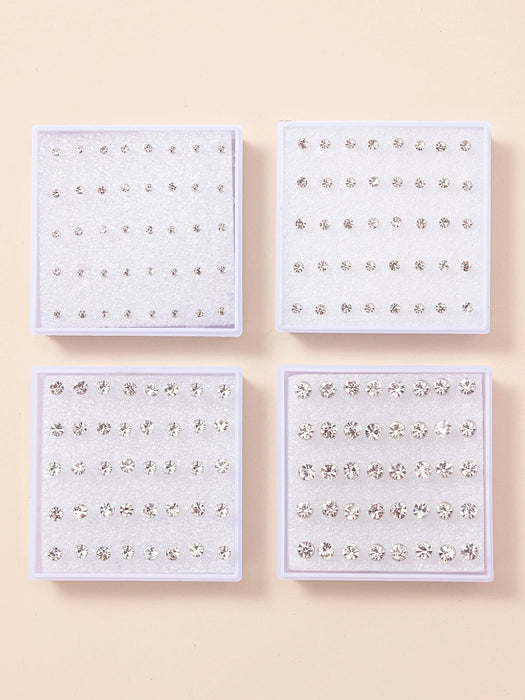 1 juego de 20 pares de pendientes de botón multicolor con pedrería para mujer, joyería - Quierox - Tienda Online