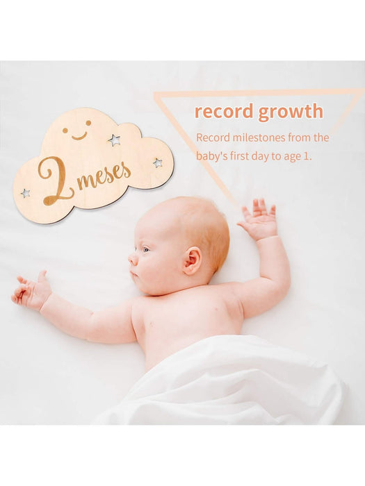 1 juego de marcadores de madera con forma de nube para bebés de 1 a 12 meses - Quierox - Tienda Online