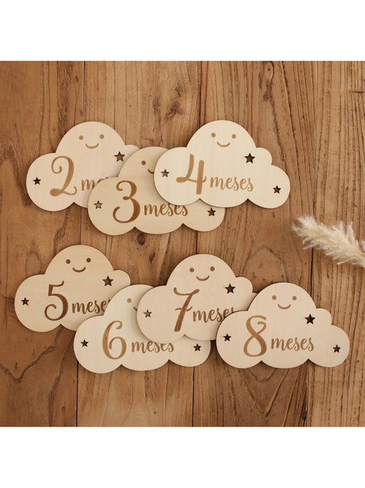 1 juego de marcadores de madera con forma de nube para bebés de 1 a 12 meses - Quierox - Tienda Online