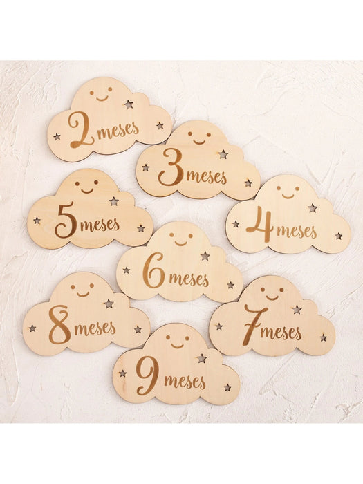 1 juego de marcadores de madera con forma de nube para bebés de 1 a 12 meses - Quierox - Tienda Online