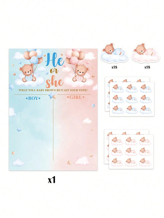 1 juego de pegatinas para juegos de revelación de género, póster de predicción de género - Quierox - Tienda Online