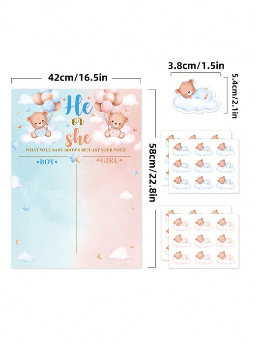 1 juego de pegatinas para juegos de revelación de género, póster de predicción de género - Quierox - Tienda Online