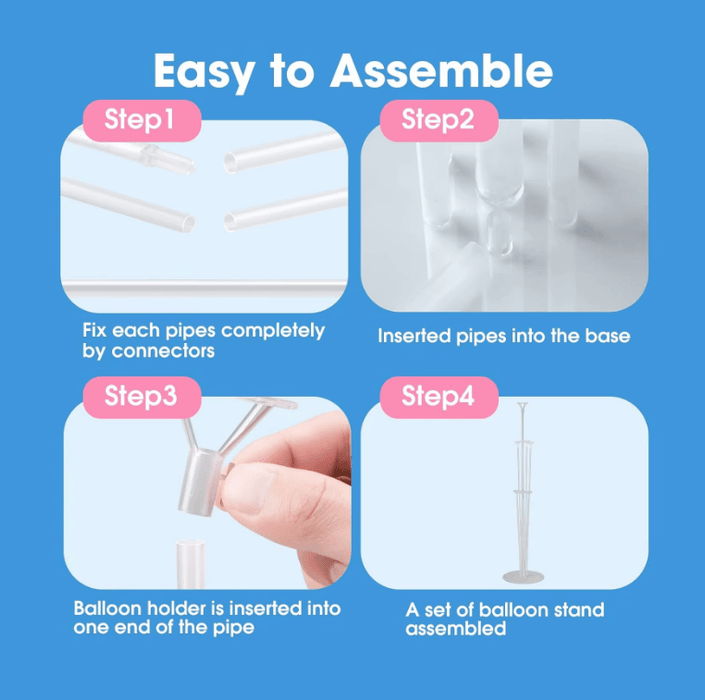 1 juego de soporte para globos con poste, taza y placa base, marco de decoración para centro de mesa - Quierox - Tienda Online