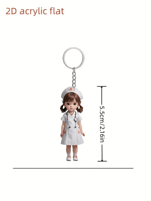 1 llavero acrílico 2D con un lindo diseño de enfermera - Quierox - Tienda Online