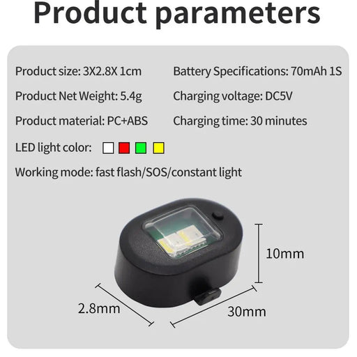 1 Luz de advertencia anticolisión LED Universal, luz intermitente de 7 colores, para motocicletas - Quierox - Tienda Online