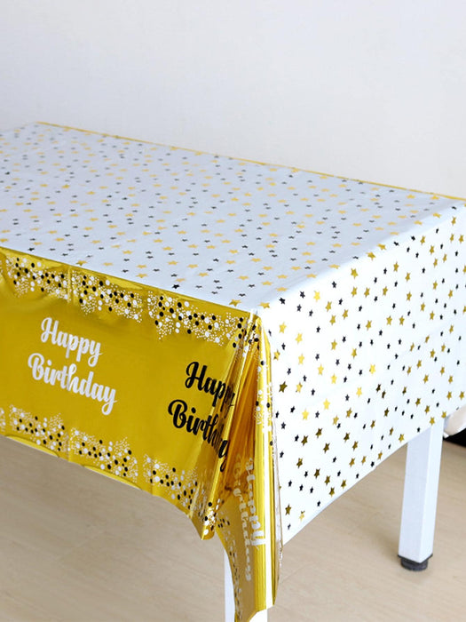 1 mantel desechable de plástico impermeable con texto impreso en inglés para fiestas - Quierox - Tienda Online