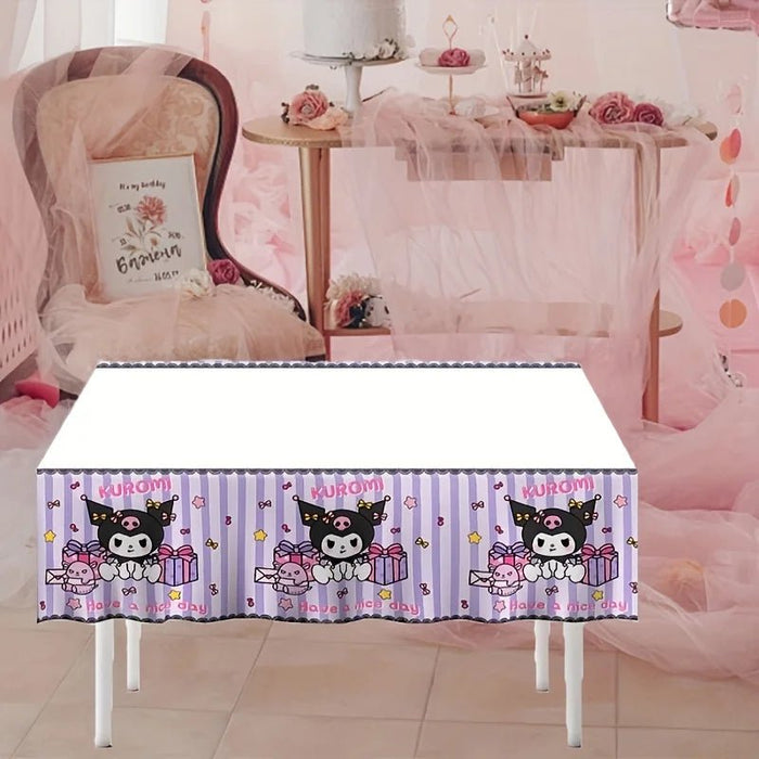 1 mantel desechable para fiesta de Sanrio Kuromi, decoración de cumpleaños, mesa de postres - Quierox - Tienda Online
