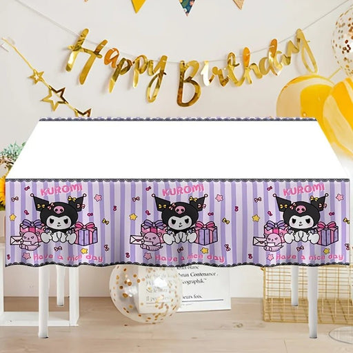 1 mantel desechable para fiesta de Sanrio Kuromi, decoración de cumpleaños, mesa de postres - Quierox - Tienda Online
