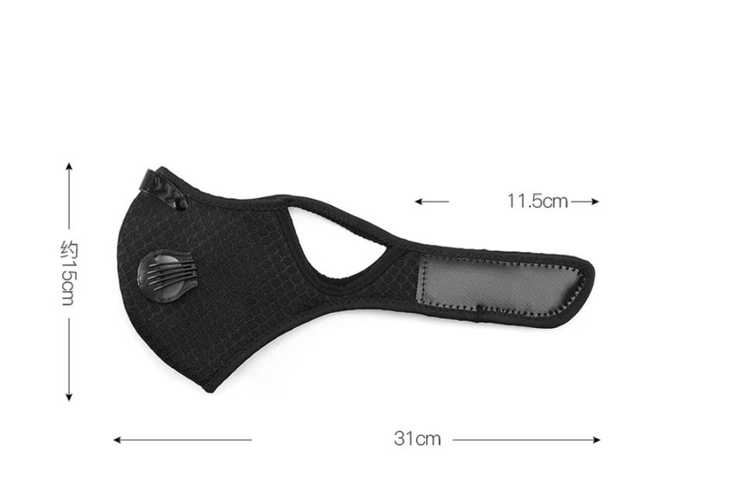 1 máscara de ciclismo con filtro de carbón activado PM2.5, lavable, anticontaminación - Quierox - Tienda Online