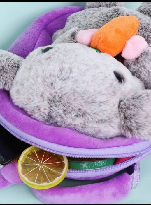 1 mochila de peluche bonita, mochila de dibujos animados para niña, mochilas mullidas - Quierox - Tienda Online