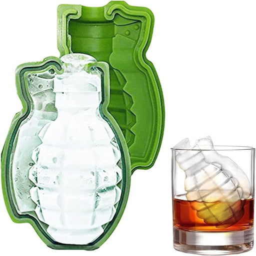 1 molde de hielo con forma de granada de mano verde - Quierox - Tienda Online