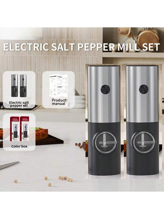 1 Molinillo Eléctrico de Sal y Pimienta con Luz LED, Operación con Una Sola Mano - Quierox - Tienda Online