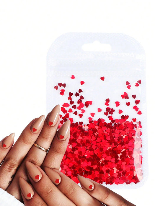 1 paquete de adornos para uñas con forma de corazón, diseño estético Y2K, con lentejuelas - Quierox - Tienda Online