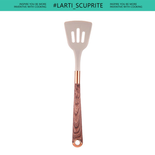 1 paquete de utensilios de cocina de silicona antiadherentes con mango chapado en oro - Quierox - Tienda Online