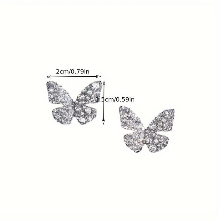 1 par aretes estilo vintage delicados pequeños de mariposa - Quierox - Tienda Online