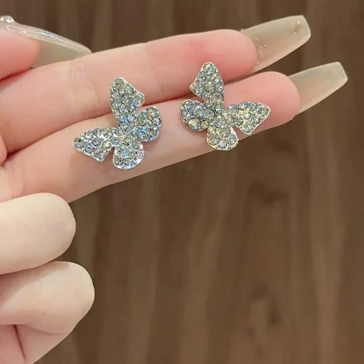 1 par aretes estilo vintage delicados pequeños de mariposa - Quierox - Tienda Online