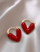 1 par de aretes con forma de corazón, joyería para mujer - Quierox - Tienda Online