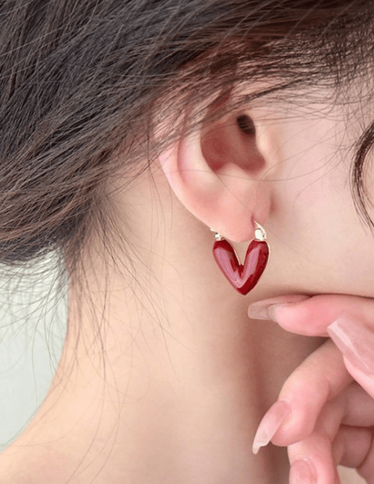 1 par de aretes con forma de corazón, joyería para mujer - Quierox - Tienda Online