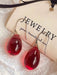 1 par de aretes con forma de gota de agua roja de fiesta para mujeres - Quierox - Tienda Online