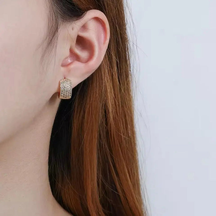1 par de Argollas con diamantes de imitación para mujer - Quierox - Tienda Online