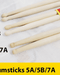 1 Par de Baquetas de Madera de Arce para Batería de Jazz, 7A - Quierox - Tienda Online