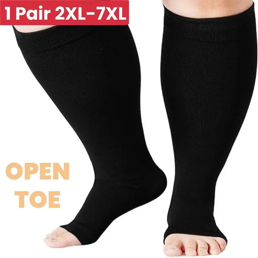 1 par de calcetines de compresión de talla grande, calcetines de compresión con punta abierta para mujeres y hombres - Quierox - Tienda Online