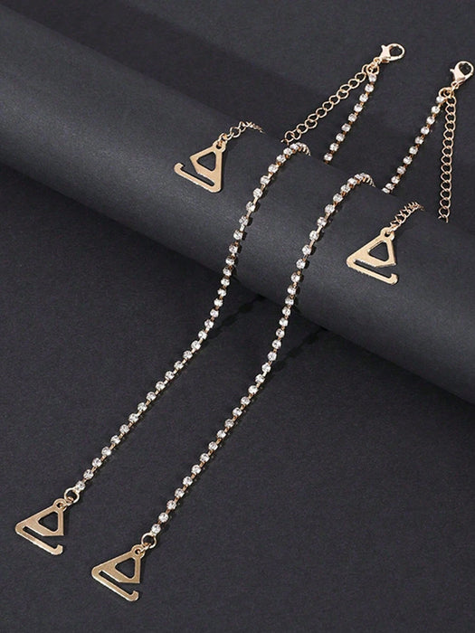 1 par de correas de sujetador antideslizantes de metal con diamantes de imitación - Quierox - Tienda Online