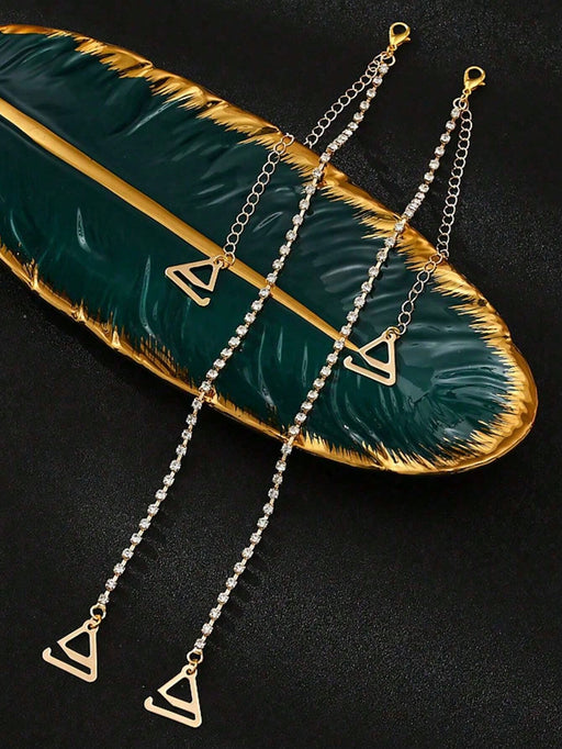 1 par de correas de sujetador antideslizantes de metal con diamantes de imitación - Quierox - Tienda Online