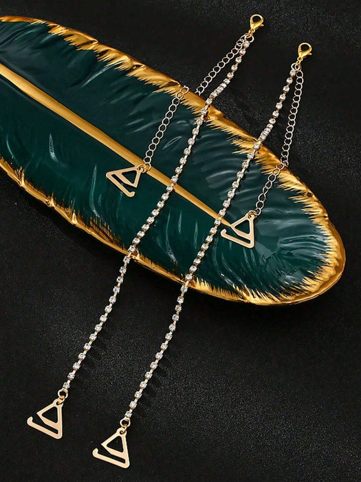 1 par de correas de sujetador antideslizantes de metal con diamantes de imitación - Quierox - Tienda Online