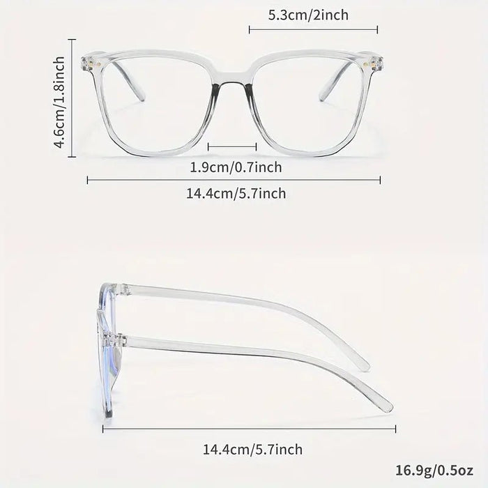 1 Par de Gafas Cuadradas de PC de Montura Completa sin Receta - Quierox - Tienda Online