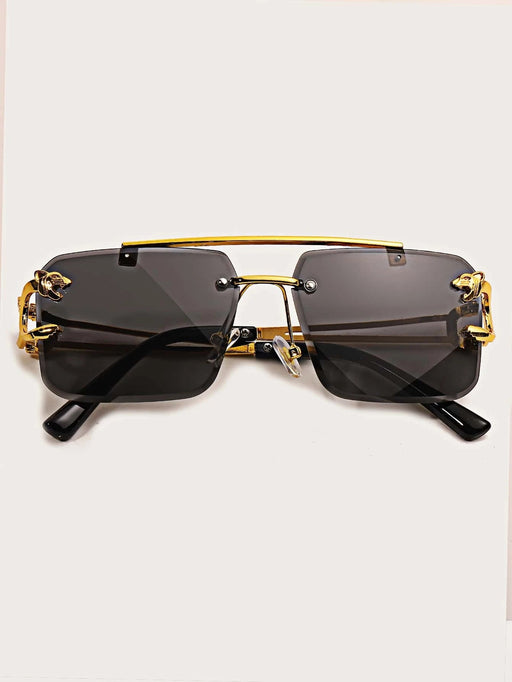 1 par de gafas de moda unisex con diseño de leopardo y borde sin montura - Quierox - Tienda Online
