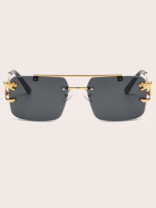 1 par de gafas de moda unisex con diseño de leopardo y borde sin montura - Quierox - Tienda Online