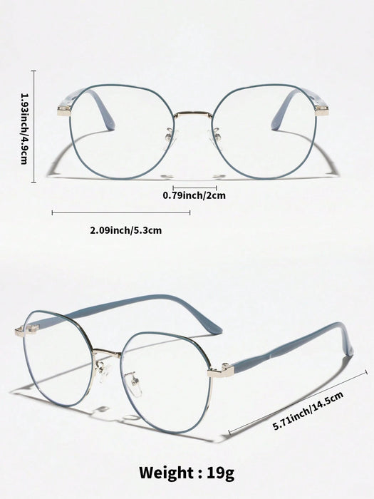 1 par de gafas redondas para mujer con lentes transparentes, antifatiga visual. - Quierox - Tienda Online