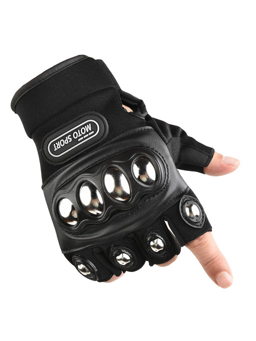 1 Par De Guantes De Moto De Medio Dedo Sin Dedos Con Carcasa De Mano - Quierox - Tienda Online