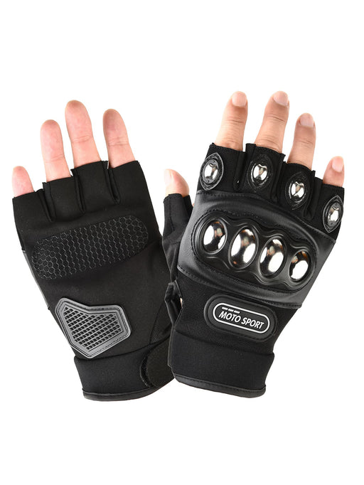 1 Par De Guantes De Moto De Medio Dedo Sin Dedos Con Carcasa De Mano - Quierox - Tienda Online