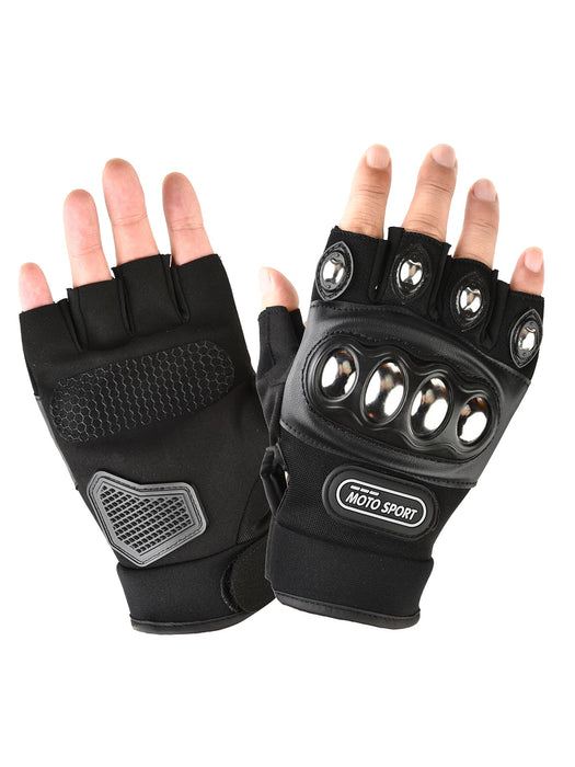 1 Par De Guantes De Moto De Medio Dedo Sin Dedos Con Carcasa De Mano - Quierox - Tienda Online