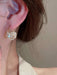 1 par de lindos pendientes de bola de cristal con diseño floral - Quierox - Tienda Online
