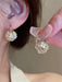 1 par de lindos pendientes de bola de cristal con diseño floral - Quierox - Tienda Online
