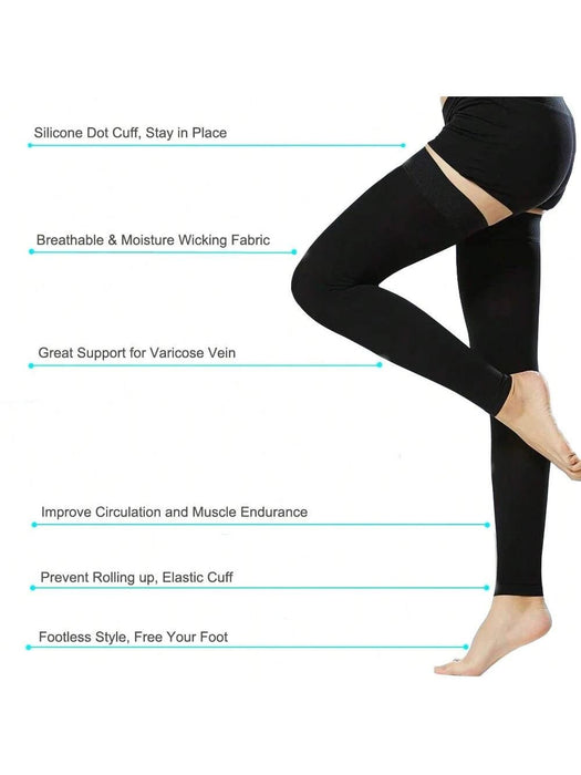 1 par de mangas de compresión hasta el muslo para mujer, accesorios de fitness - Quierox - Tienda Online