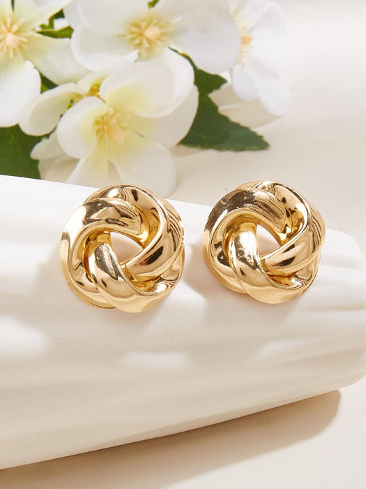 1 par de pendientes con diseño de giro de moda para mujer para decoración diaria. - Quierox - Tienda Online