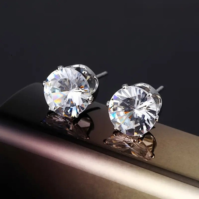 1 Par de Pendientes de acero inoxidable clásicos de seis puntas 6mm - Quierox - Tienda Online