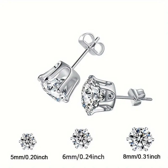 1 Par de Pendientes de acero inoxidable clásicos de seis puntas 6mm - Quierox - Tienda Online