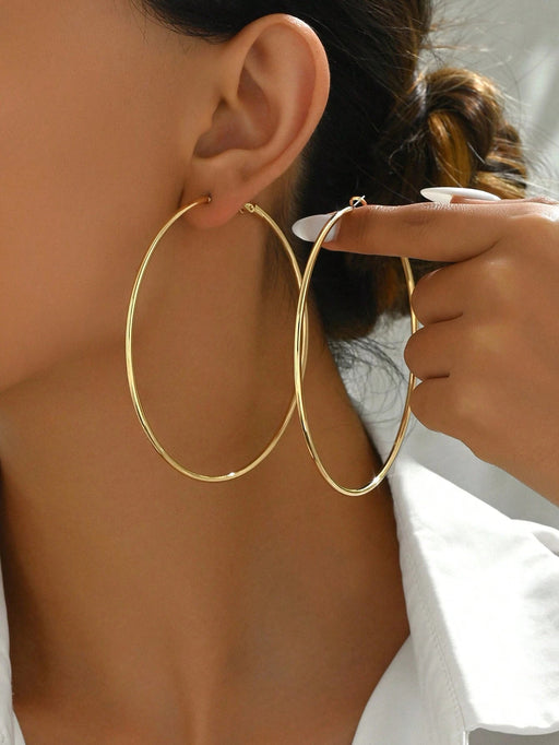1 par de pendientes de aro finos de estilo minimalista, de uso diario para mujer. - Quierox - Tienda Online