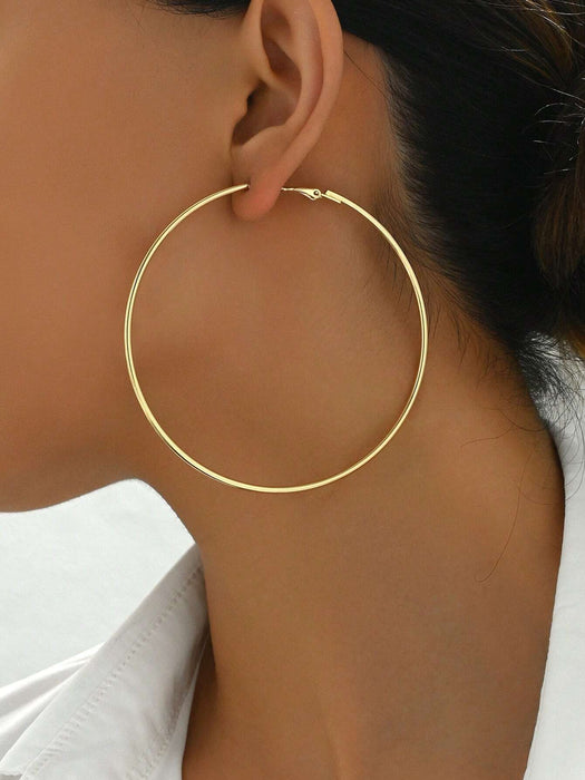 1 par de pendientes de aro finos de estilo minimalista, de uso diario para mujer. - Quierox - Tienda Online